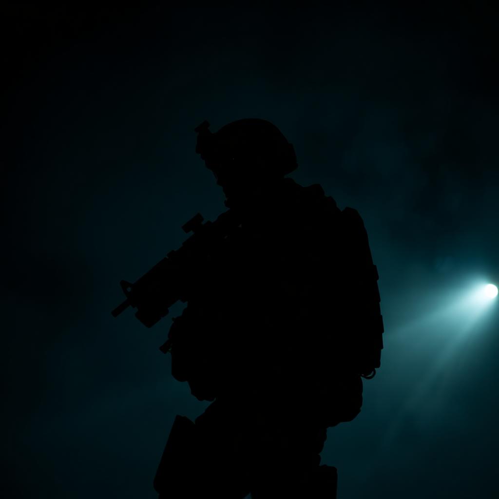 Navy SEAL operator silhouette on watch